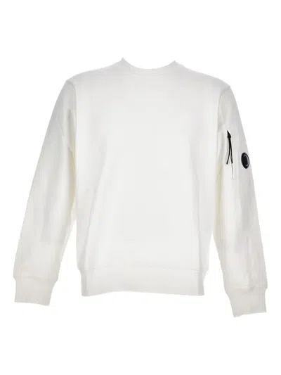 C.p. Company Pocket-detail Crew-neck Sweatshirt In White