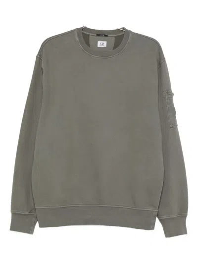 C.p. Company Pocket-detail Crewneck Sweatshirt In Gray