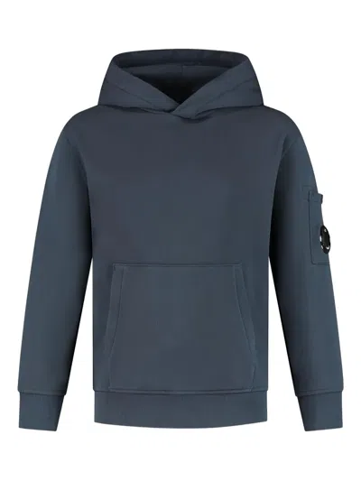 C.p. Company Kids' Pocket-detail Hoodie In Blue