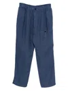 C.p. Company Pocket-detail Linen Trousers In Blue