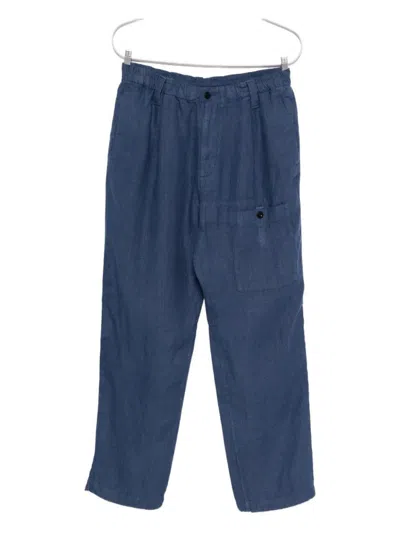 C.P. COMPANY POCKET-DETAIL LINEN TROUSERS
