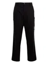 C.p. Company Pocket-detail Straight-leg Trousers In Black