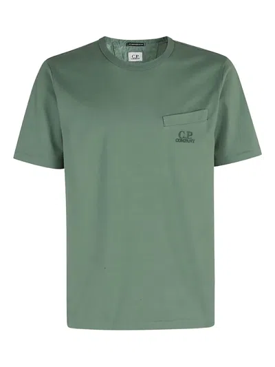 C.p. Company Pocket-embellished Cotton T-shirt In Green