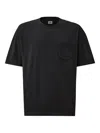 C.p. Company Blue Crewneck Pocket Embroidered T-shirt In Black
