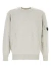 C.p. Company Wool Blend Crew Neck Sweater With Patch Pocket In Gray