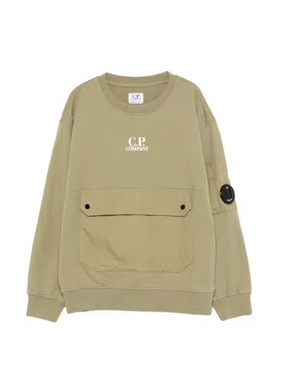 C.p. Company Kids' Pocket Sweater In Green