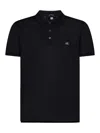 C.p. Company Collared Polo Shirt Short Sleeves In Black