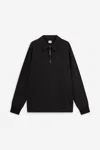C.p. Company Polo-neck Half-zip Sweatshirt In Black