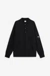 C.p. Company Ribbed Polo Shirt In Black