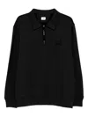 C.p. Company Polo-neck Half-zip Sweatshirt In Black
