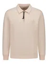 C.p. Company Sweatshirts Polo Collar In Diagonal Raised Fleece Clothing In Neutral