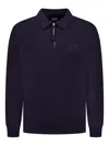 C.p. Company C.p.company Polo-neck Zip-up Sweatshirt In Blue