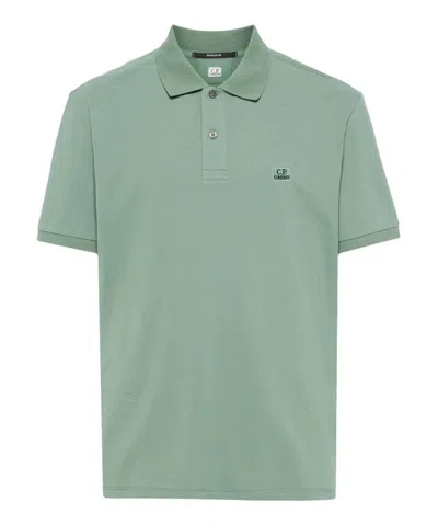 C.p. Company Cp Company Men's Green Bay Short-sleeved Logo-embroidered Stretch-cotton Polo Shirt