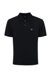 C.p. Company Collared Polo Shirt Short Sleeves In Black