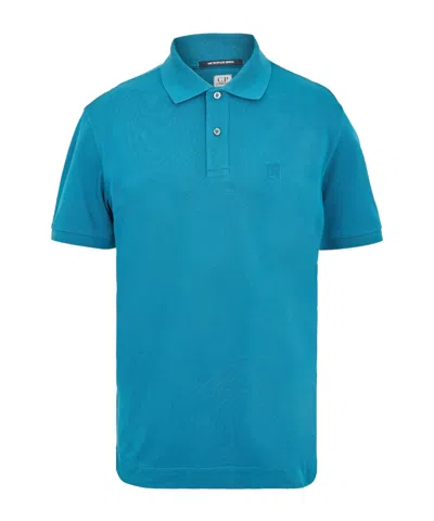 C.p. Company Polocollar Knit Sweater In Blue