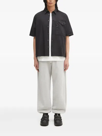 C.p. Company Popeline Pocket Short-sleeve Shirt In Black