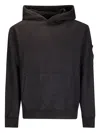 C.p. Company Men Sweatshirts Sweat Hooded In Diagonal Raised Fleece In Blue