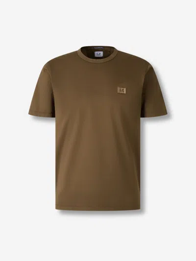 C.p. Company Logo-patch Crew-neck T-shirt In Green