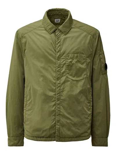C.p. Company Press-stud Patch-pocket Overshirt In Green