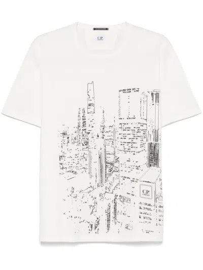 C.p. Company Printed T-shirt In White