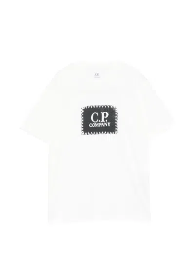 C.p. Company Kids' Printed T-shirt In White