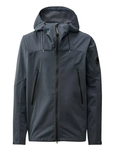 C.p. Company Pro-tek Hooded Jacket With Distinctive Lens Detail In Blue