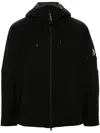 C.p. Company C.p.company Diagonal Raised Fleece Full Zip Hooded Sweatshirt In Black