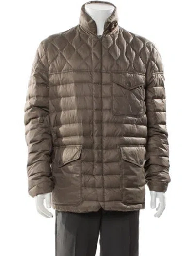 Pre-owned C.p. Company Puffer Coat In Neutral