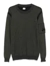 C.p. Company Lens-detail Crew-neck Sweater In Beige
