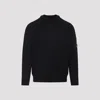 C.p. Company Ribbed Pullover With Sleeve Pocket And Cuffs In Black