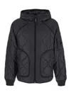 C.p. Company Black Jacket With Fixed Hood And Logo Plaque On The Sleeve In Black