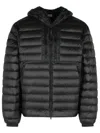 C.p. Company Quilted Black Polyamide Down Jacket With Integrated Glasses