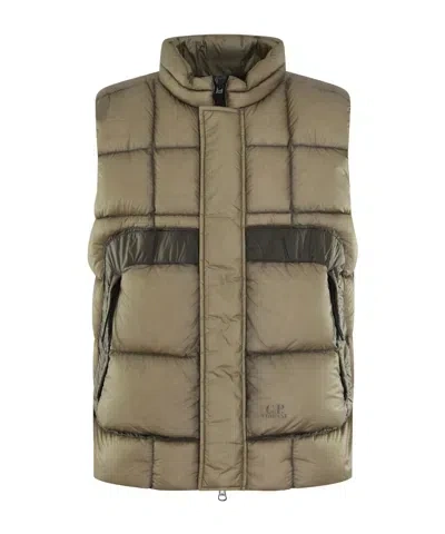 C.p. Company Quilted Down Jacket In Brown