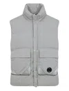 C.p. Company Padded Grey Waistcoat With Quilted Design In Gray