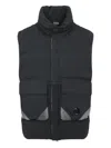 C.p. Company Black Vest With Mock Drawstring Neck And Logo Plaque On The Front In Gray