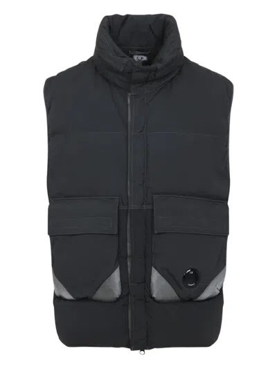 C.p. Company Quilted Gilet In Gray