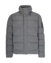 C.p. Company Quilted Gunmetal Padded Jacket With Hidden Hood In Gray