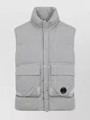 C.p. Company Padded Grey Waistcoat With Quilted Design In Gray