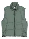 C.p. Company Quilted High-neck Vest In Green