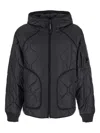 C.p. Company Black Jacket With Fixed Hood And Logo Plaque On The Sleeve