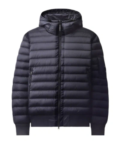 C.p. Company Drawstring Hooded Padded Jacket In Blue
