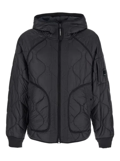 C.P. COMPANY QUILTED HOODED JACKET