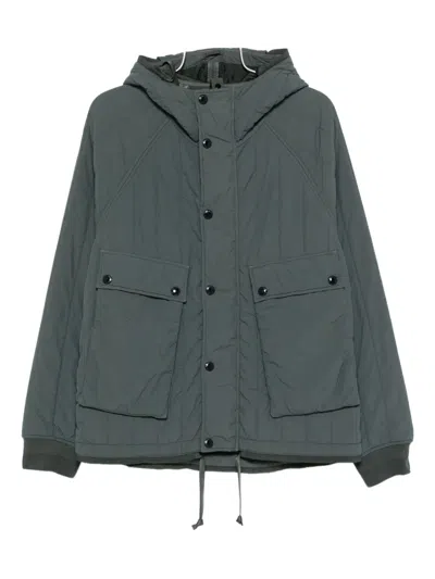 C.p. Company Quilted Hooded Jacket In Brown