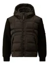C.p. Company Quilted Knitted Sleeve Jacket In Brown