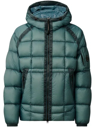 C.p. Company Translucent Lightweight Down Jacket With Adjustable Hood In Blue