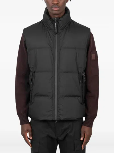 C.p. Company Quilted Padded Gilet In Black