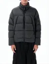 C.p. Company Quilted Padded Jacket With High Collar And Logo Patch In Black