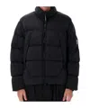 C.p. Company Quilted Down Jacket With High Collar And Logo Patch In Black