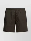 C.p. Company R Elastic Waistband Swim Short With Side Pockets In Brown