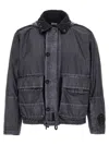 C.p. Company 'adjustable Hem Hooded Jacket With Front Pockets' In Gray